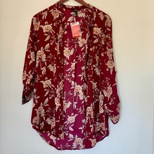 Forever 21 Button Down Floral Blouse Size S NWT
